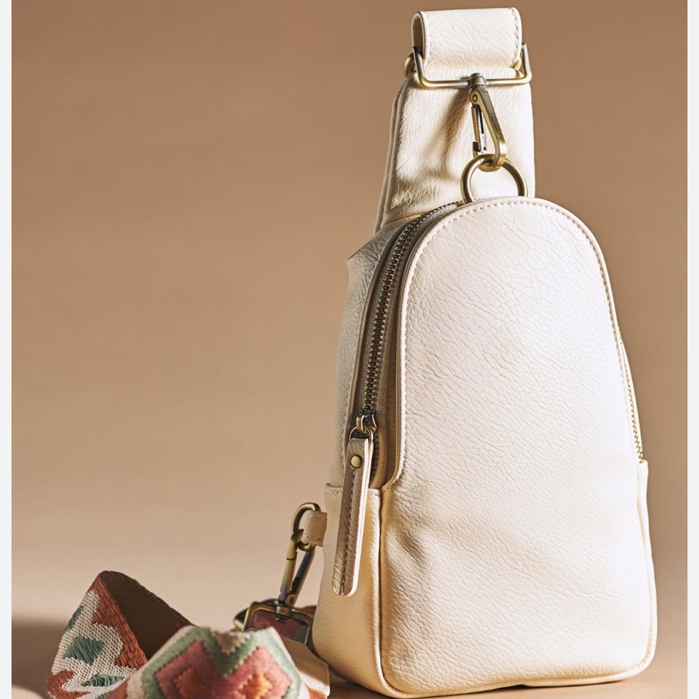 Anthropologie white liberty sling bag
